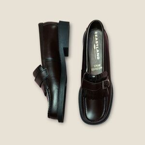 Eastland Dark Brown Leather Loafers with Buckle